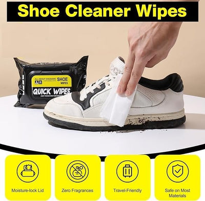 Shoe Wipes Quickly Remove Dirt & Stains - These Disposable Shoe Cleaning Wipes Can Be Used On Footwear (1Pack of 80pcs)
