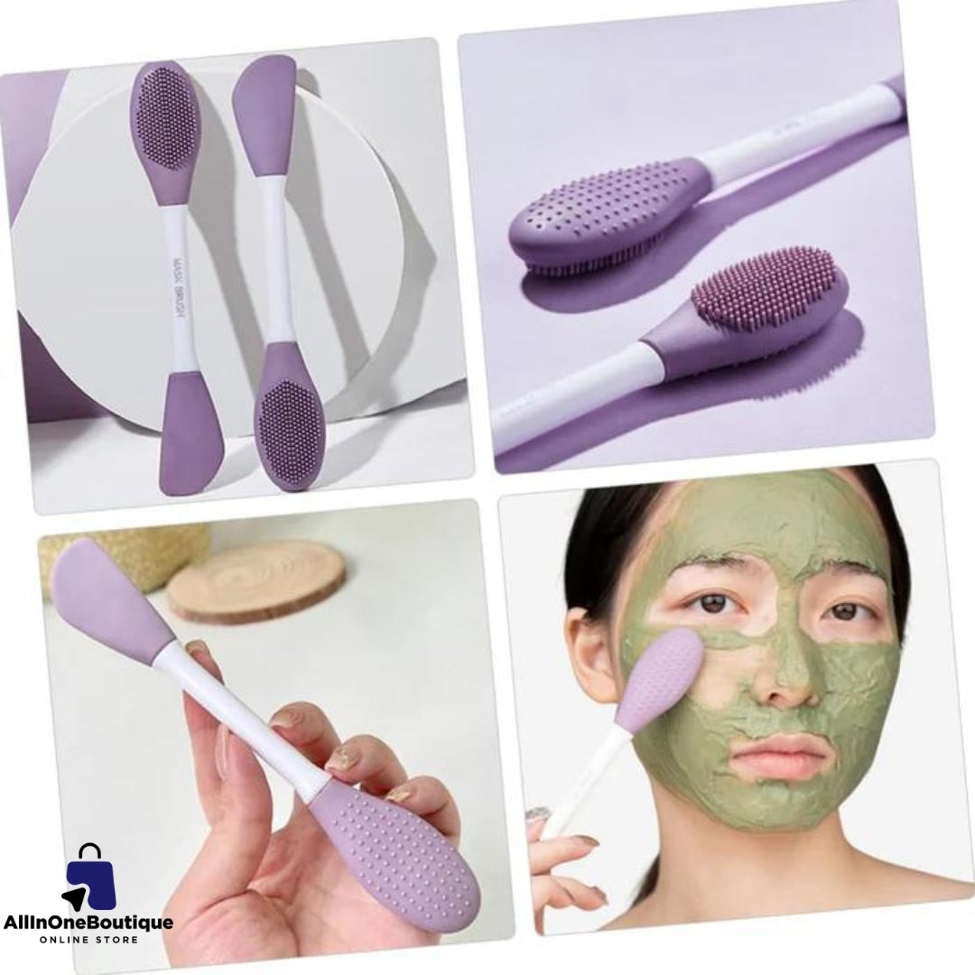 Silicone Face Mask Applicator, 2 in 1 Double-Sided Facial Scrubber Brush Tool (Pack of 2)