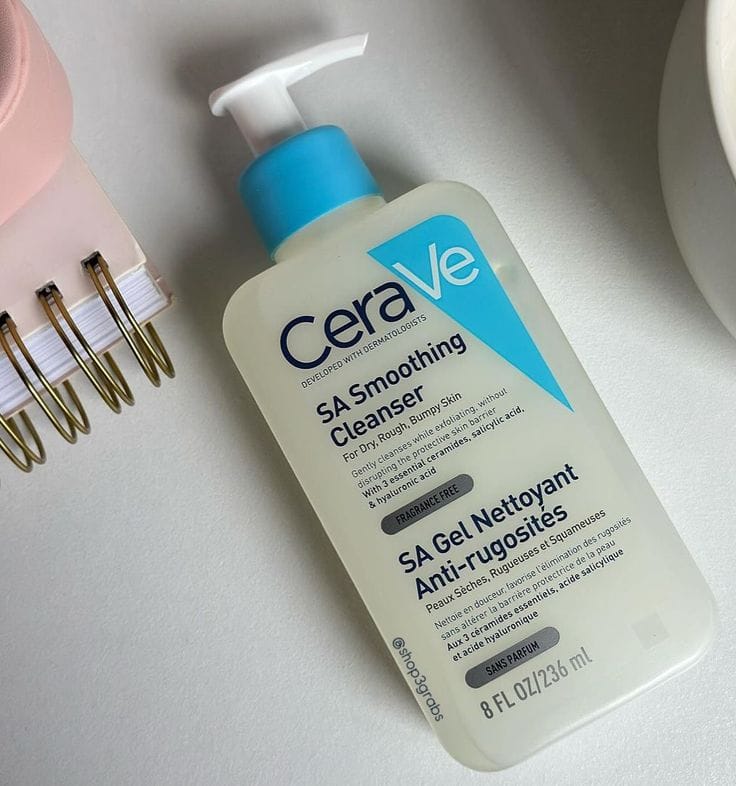CeraVe SA Smoothing Cleanser – 236ml | Exfoliating Face & Body Wash with Salicylic Acid