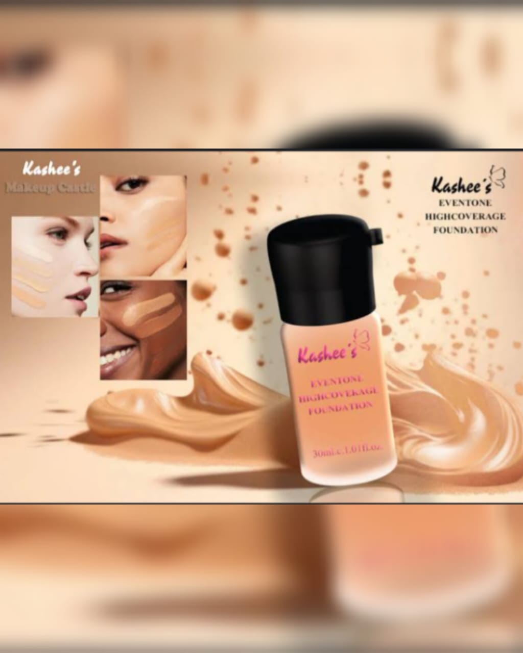 Kashees Everton High coverage Foundation 45 mle 1.18ft.oz Best Coverage